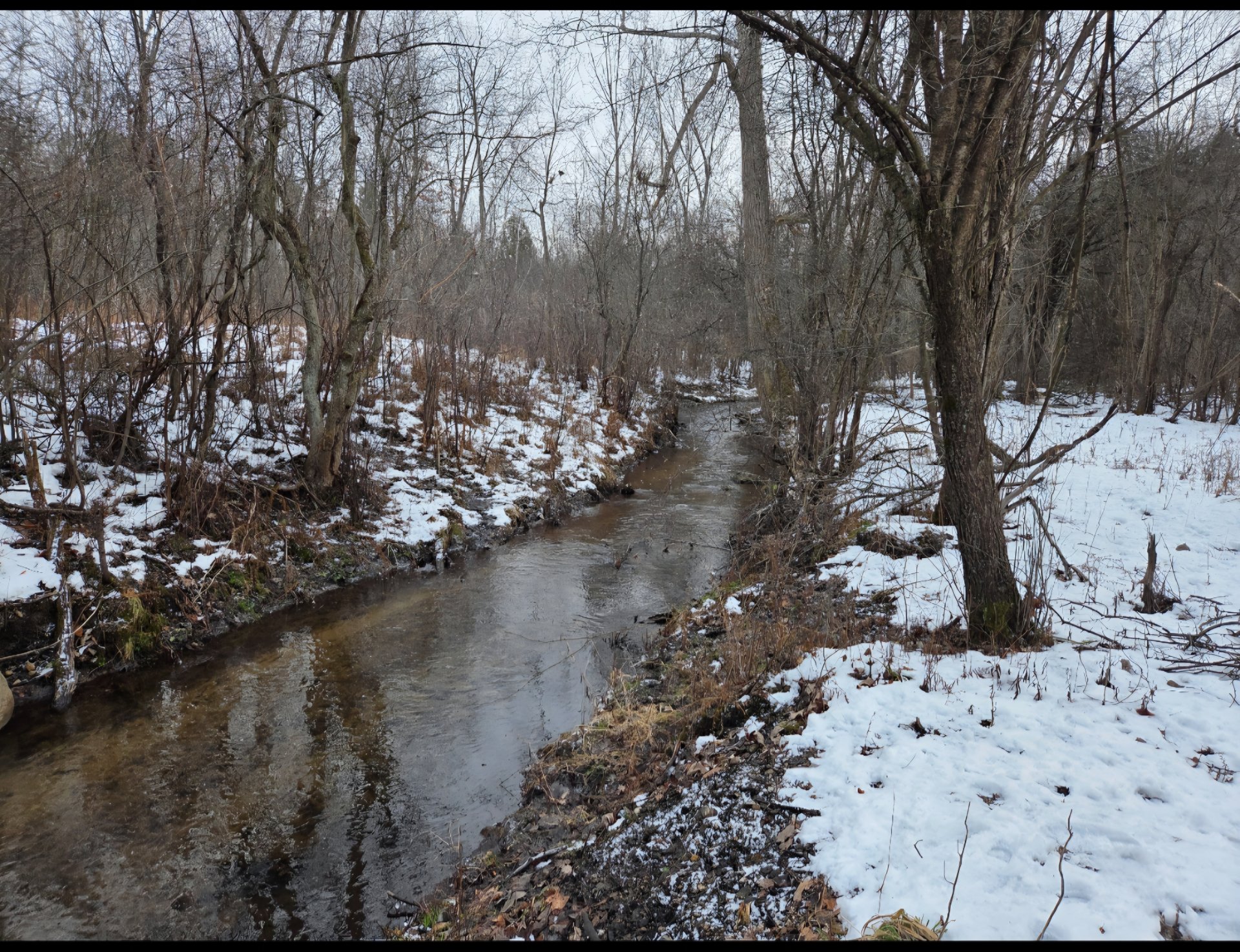 The water keeps moving even in the dead of winter.